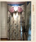 Luxury Pastoral Relief Thick Embroidery Jacquard Valance Curtain Tulle M1640