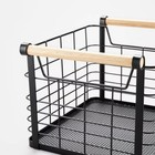 Small Wire Wood Handles Milk Crate Black - Brightroom     Square Decorative Basket