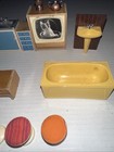 Vtg  Lundby   Other Brands  Dollhouse  Kitchen   Yellow Bathroom Tub sink More