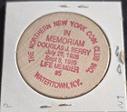 1990 Northern New York Coin Club 30th Anniversary Wooden Nickel Douglas J Berry