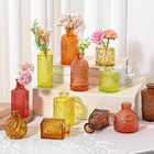 Colored Glass Vases Bulk 32 Pcs - Assorted Vintage Bud Vases For Wedding Centerp
