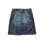 Ann Taylor Skirt Denim Stretch Button-fly Knee Length Jeans Blue Dark Women   s 4
