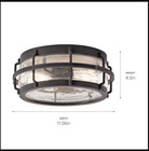 Kichler Montview 11  Weathered Zinc Indoor outdoor Flush Mount Light