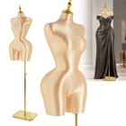 Gold Female Mannequin Body dress Form Sewing Mannequin Torso With Adjustable