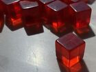 10 Vintage Bakelite Or Lucite Red Translucent Cube Dice 9 16  Diameter  No  s 