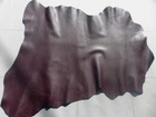 Goatskin Leather Hide Dk Burgundy Full Bodied Light Pebble Texture Smooth Finish