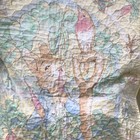 Vtg Peter Rabbit Gardener Beatrix Potter Baby Crib Blanket Quilt  Satin Trim