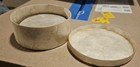 Vintage Capiz Shell Coasters Brass Rim Cork Back Mother Of Pearl Set 5 Box Mcm