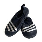 Youth 13 Adidas Water Shoes Black W Silver Stripes Pool Beach Jawpaw