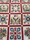 Handmade Flower Applique Quilt American Eagle Flag 70   x86   