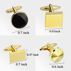 Men s Gold Cufflinks Set 4 Pairs 8 Piece Formal Wedding Business Dress Shirt