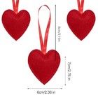 20 Pieces Felt Hearts Hanging Ornaments Valentines Heart Shaped Ornaments Red