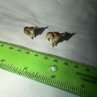 Dog Figurine Standing Brown White Ceramic Hand Painted Made Japan Ear Chip ---