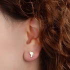 Solid Yellow Gold Baby Foot Print Stud Earrings