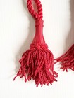 Set Of 2 Red Curtain Tie Backs Braided Rope W  Tassels  Adjustable Ring