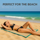 2  Pack Natural Straw Beach Mats 24  X 72  - Multi-purpose  Yoga Camping Green