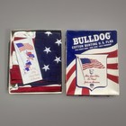 Vintage 1970   s Dettras Bulldog Bunting American Flag Stitched Usa Patriotic Rare