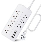 New Wall Mountable Usb Surge Protector Power Strip With Usb Ports 8 Outlet Plugs