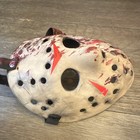 Jason Voorhees White Hockey Face Mask Red black Adjustable Strap