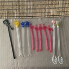 Vtg Lot Of 11 Mod Lucite Mini Cocktail   Acrylic Drink Stirrers Swizzle Sticks
