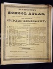 1833 Antique Atlas Vivid Color 8 Maps Blank On Back Huntington s School