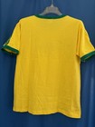 27 length 42  Waist Medium Brazilian T-shirt  World Cup Fan Soccer Yellow Cotton