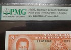 1979-1985 Haiti 5 Gourdes Unc Pmg 66 Epq Graded Scarce Banknote Bb 077066 P-241