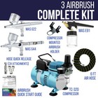 Master 3 Airbrush And Air Compressor Kit 0 2mm Fine Detail 0 3mm Gravity  Siphon