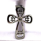 Vintage 1977 Sarah Coventry Silver Tone Openwork Cross Pendant Large Statement