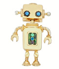 Napier Robot Pin Brooch Gold Tone Nuts Bolts Screws Blue Eyes Pearls New W Box
