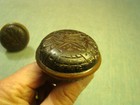 Pair Antique Victorian Eastlake Brass Bronze Ornate Door Knobs  Very Dark Patina