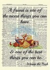 Winnie The Pooh Dictionary Art Print Picture Poster Tigger Vintage Friend Quote