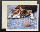  one  Unused Vintage Lang Lowell Herrero Tabby Kitten Small Cat Blank Note Card