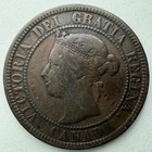 1884 Canada Large Cent Queen Victoria Early Canadian Coin Fine