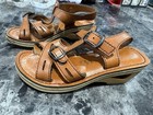 Vintage 70s Peppy Pals Kids Chunky Wood Platform Wedge Sandals Toddler 8 Retro