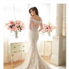 Wedding Dress Off-shoulder Sze 8-10 Mermaid White Bride Lace V-neck New Tail