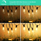 50 Ft Outdoor String Lights Water Resistant St38 Led Connectable Patio Lights