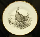 Boehm Wild Turkey Game Bird Series Porcelain Cabinet Plate England Gold Rim