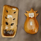 Hand-carved Tiki Mask   Pineapple Dish Monkey Pod Wood Set Vintage Philippines 
