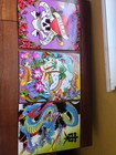 Lisa Frank Ed Hardy Lot Of 3 Portfolio Pocket Folders Skull Dragon Fish Tattoo