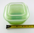 Fire King Jadeite Jadite Colonial Rim Band 4 25  Square Refrigerator Dish Box
