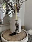 Vintage Mexican Natural Horn Candle Holder Candlestick Hecho En Mexico 11   