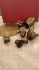 Rare Handmade Vintage Arabic Copper Dallah Coffee Pot Set Tray   5 Cups Decor