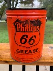 Vintage Phillips Oil 66 Lubricants Ten Lb 10 Pound Grease Can Early Free Ship