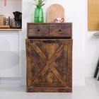 Kitchen Trash Can Tilt Out Free Standing Trash Bin Storage Cabinet With Drawer
