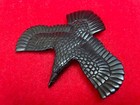 Magical Carved  Jet Large Flying Raven   Crow Shamanic Power Pendant