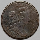 1802 Draped Bust Large Cent - With Stems - Scrapes - 1c Copper Coin