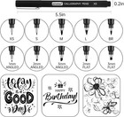 10-size Black Calligraphy Brush Pen Set For Lettering  Sketching  Card Making 