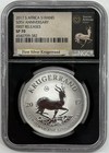 2017 South Africa  999 1st Silver Krugerrand-50th Anniversary W coa Ngc Sp70