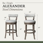 Maven Lane Alexander Low-back Kitchen Swivel Stool  Reclaimed Oak  used 